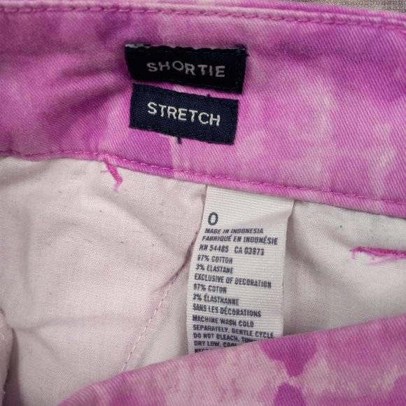 AE American Eagle Outfitters Size 0 Pink Tie Dye Stretch Shortie Booty Shorts - Picture 3 of 5